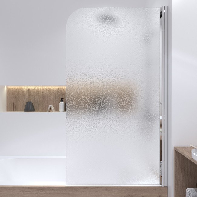 Штора на ванну Lidz Brama SS80x140L.CRM.FR стекло Frost 6 мм, левая