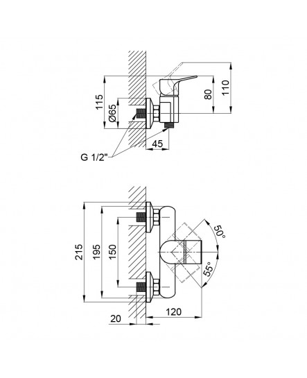 Смеситель для душа Qtap Javornik 4014107C