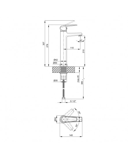 Змішувач для раковини Qtap Olsava 1012H107C