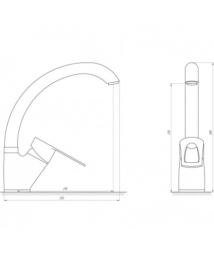 Смеситель для кухни DOMINO SIRIUS DSV-203S-BIG-St STEEL