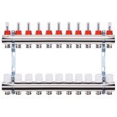 Колектор з вимірювачем витрат, регуляторами та кріпленням ECO001A 1"x11