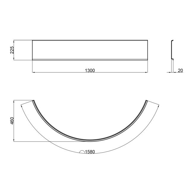 Панель для напівкруглого фронтального піддону Lidz Kupala TP90x90x23 2