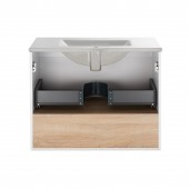 Комплект Qtap Robin 700х580х437 White/Whitish oak тумба підвісна + раковина урізна QT1372TPВ7001WWO