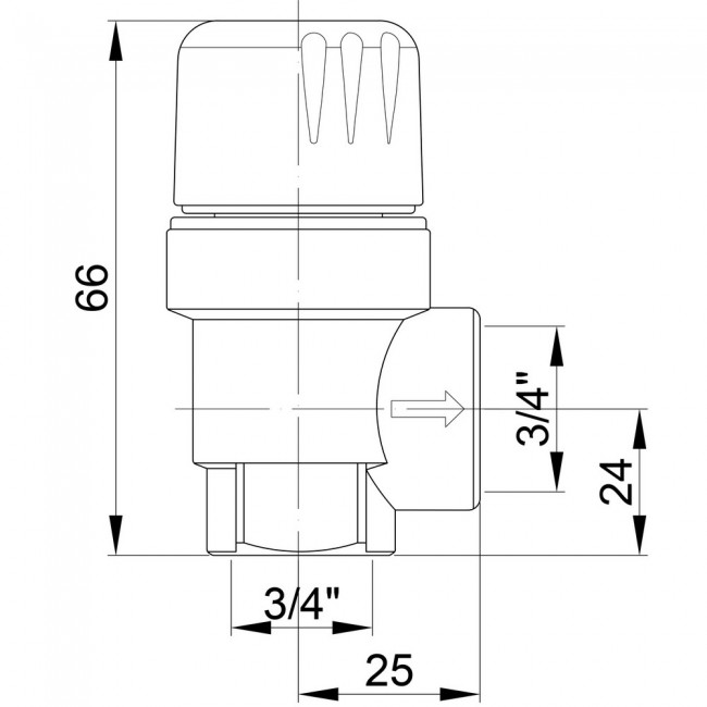 Предохранительный клапан Icma 3/4" ВР для гелиосистемы №S120