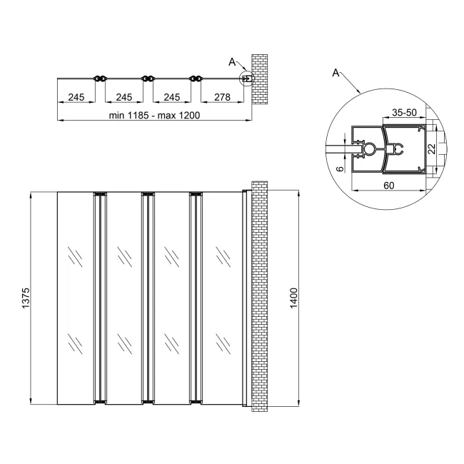 Штора на ванну Qtap Gemini WHI401214RP6 стекло Pear 6 мм, 120x140 см 2 Штора на ванну Qtap Gemini WHI401214RP6 стекло Pear 6 мм, 120x140 см 2