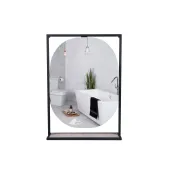 Дзеркало Qtap Taurus 600х850х1400 Black/Whitish oak з LED-підсвічуванням