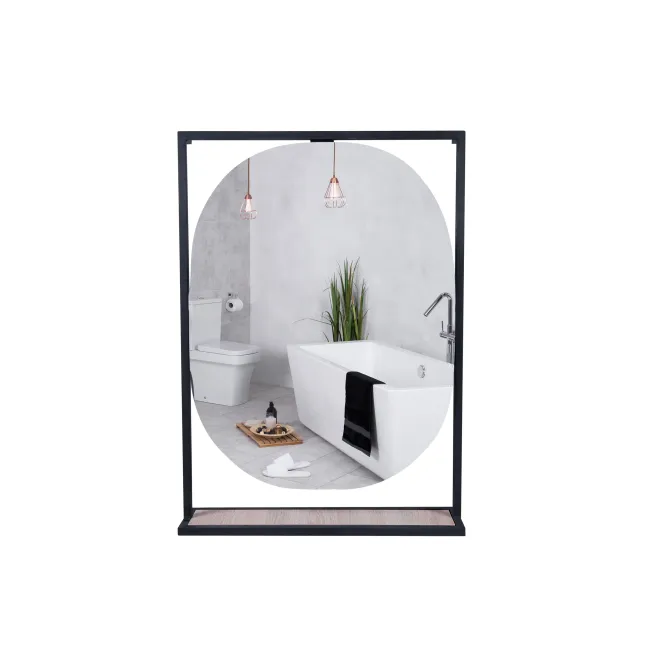 Дзеркало Qtap Taurus 600х850х1400 Black/Whitish oak з LED-підсвічуванням Дзеркало Qtap Taurus 600х850х1400 Black/Whitish oak з LED-підсвічуванням