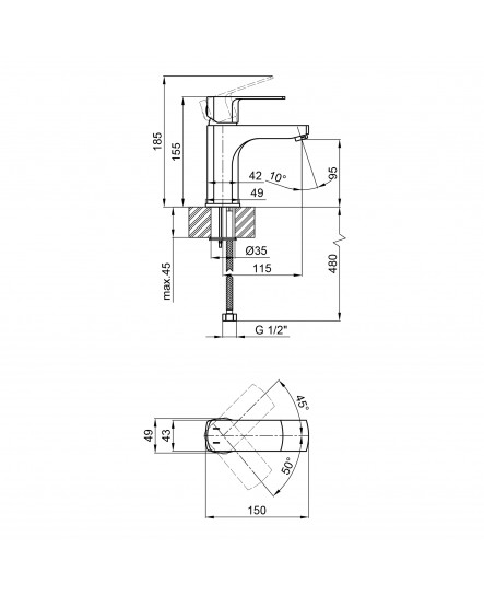 Смеситель для раковины Qtap Lipno 1023101G