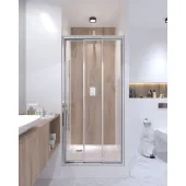Душевая дверь в нишу Qtap Unifold CRM208.C4 78-81x185 см, стекло Clear 4 мм, покрытие CalcLess