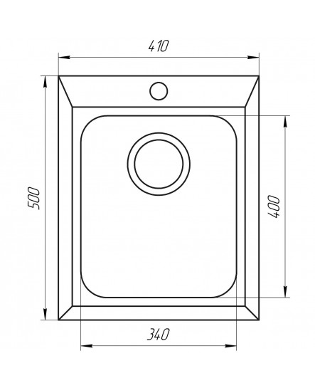 Гранитная мойка Globus Lux LAMA черный металлик 410х500мм-А0001