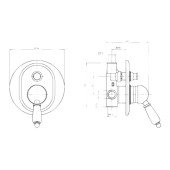 Змішувач прихованого монтажу для душу Bianchi Elite INDELT2010011CRM для двох споживачів Змішувач прихованого монтажу для душу Bianchi Elite INDELT2010011CRM для двох споживачів