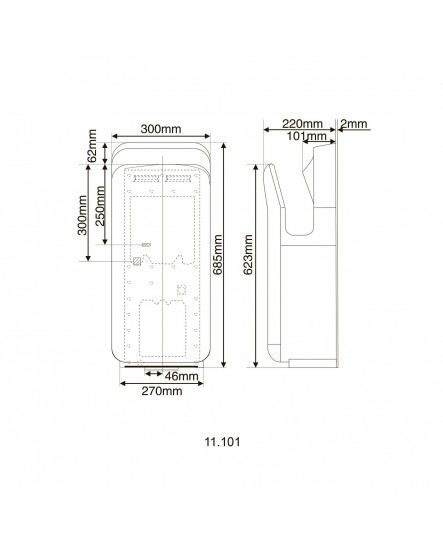 Сушарка для рук HOTEC 11.101 ABS White сенсорна, корпус пластик білий (220В ,1650-2050Вт)