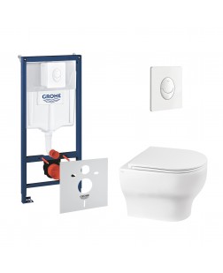 Набор инсталляция 4 в 1 Grohe Rapid SL 38722001 + унитаз с сиденьем Qtap Aries QT0333063ERW