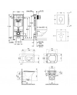 Набор инсталляция 4 в 1 Grohe Rapid SL 38722001 + унитаз с сиденьем Qtap Presto QT24332615EW