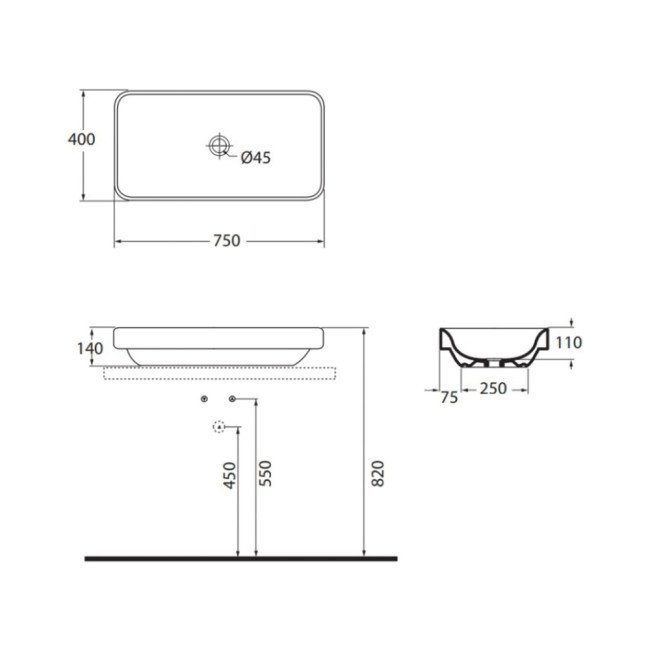 Раковина-чаша Azzurra Elegance soft ESO75B1 Shiny white 2