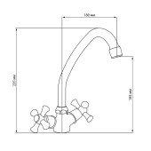 Смеситель для кухни GF (CRM)S-22-271AF