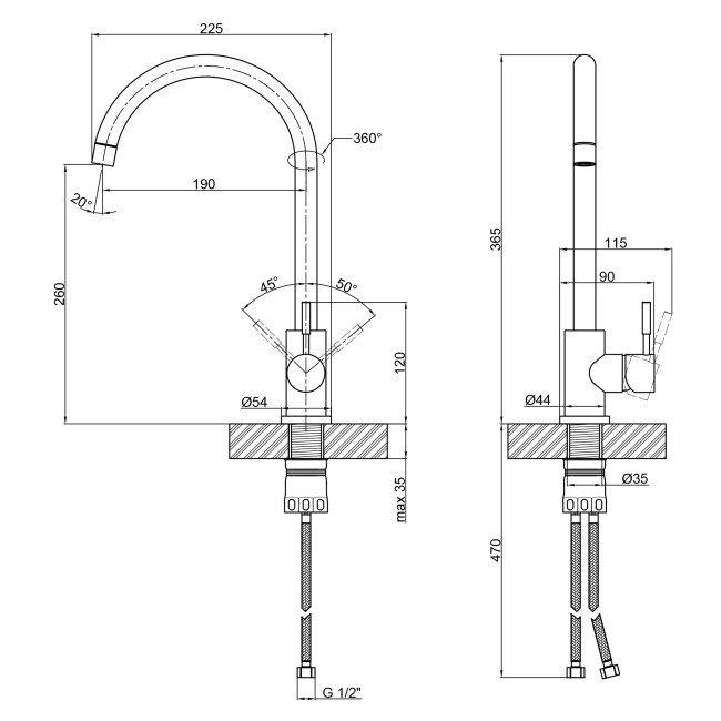 Смеситель для кухни Lidz (BEI) 12 32 015F-8 2