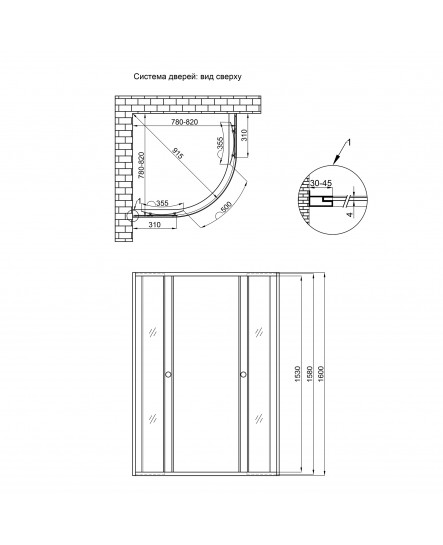 Душевая кабина Lidz Wieza SC80x80.SAT.HIGH.L, стекло Linie 4 мм без поддона