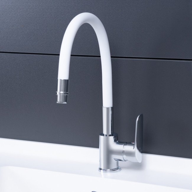 Смеситель для кухни Qtap Linea CRW 007F с рефлекторным изливом Смеситель для кухни Qtap Linea CRW 007F с рефлекторным изливом