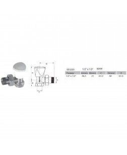 Набор Угловые краны радиаторные ARCO 1/2" подача + обратка KC012 KCM17