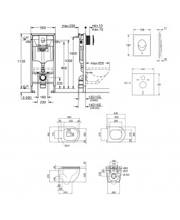 Набір інсталяція 4 в 1 Grohe Rapid SL 38721001 + унітаз з сидінням Qtap Robin QT1333046ENRMB