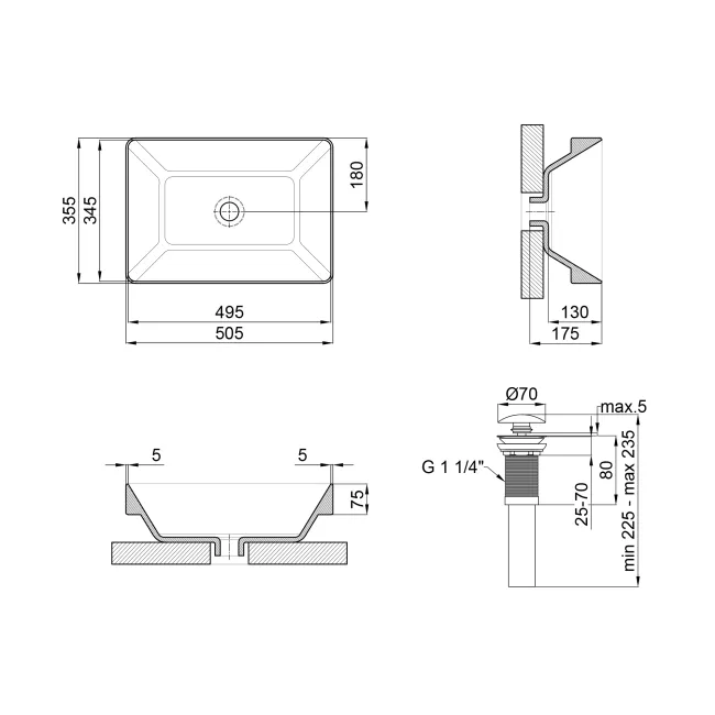Раковина Qtap Crow 500x350x180 White с донным клапаном QT0511L582W 2 Раковина Qtap Crow 500x350x180 White с донным клапаном QT0511L582W 2