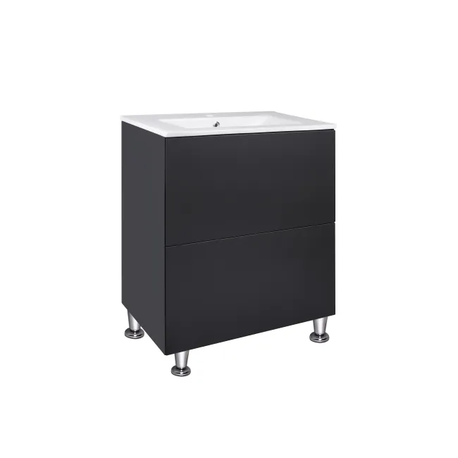 Комплект Qtap Tern 600х725х437 Matt black тумба підлогова + раковина урізна QT1771TNL6023060CMB Комплект Qtap Tern 600х725х437 Matt black тумба підлогова + раковина урізна QT1771TNL6023060CMB