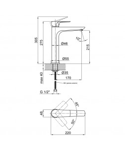 Смеситель для раковины Qtap Flaja 1010H102C