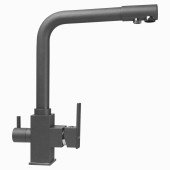 Смеситель для кухни под осмос Globus Lux GLLR-0100-3-TITANIUM на гайке латунь, серый металлик