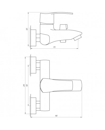 Змішувач для ванни Globus Lux QUEENSLAND GLQU-102N