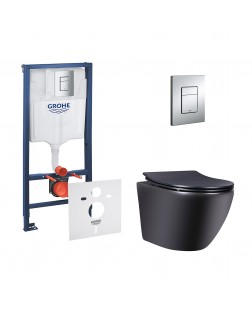 Набір інсталяція 4 в 1 Grohe Rapid SL 38772001 + унітаз з сидінням Qtap Robin QT1333046ENRMB