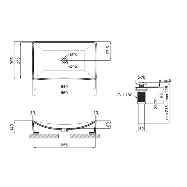 Раковина-чаша Qtap Crow 655х380х140 White с донным клапаном QT05117065HW 2 Раковина-чаша Qtap Crow 655х380х140 White с донным клапаном QT05117065HW 2