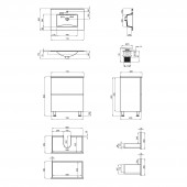 Комплект Qtap Tern 700х725х437 White тумба напольная + раковина врезная QT1771TNL7013070CW