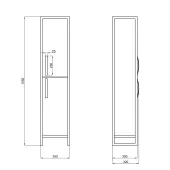 Пенал підлоговий Qtap Taurus 350х1750х300 Whitish oak QT2475PN175RWO