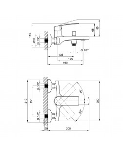 Змішувач для ванни Qtap Kralovice 3029103DC