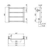 Полотенцесушитель водяной Lidz Trapezium (CRM) D38/25 500x500 P4