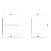 Тумба підвісна Qtap Albatross 605х725х460 White QT0174TP600DW