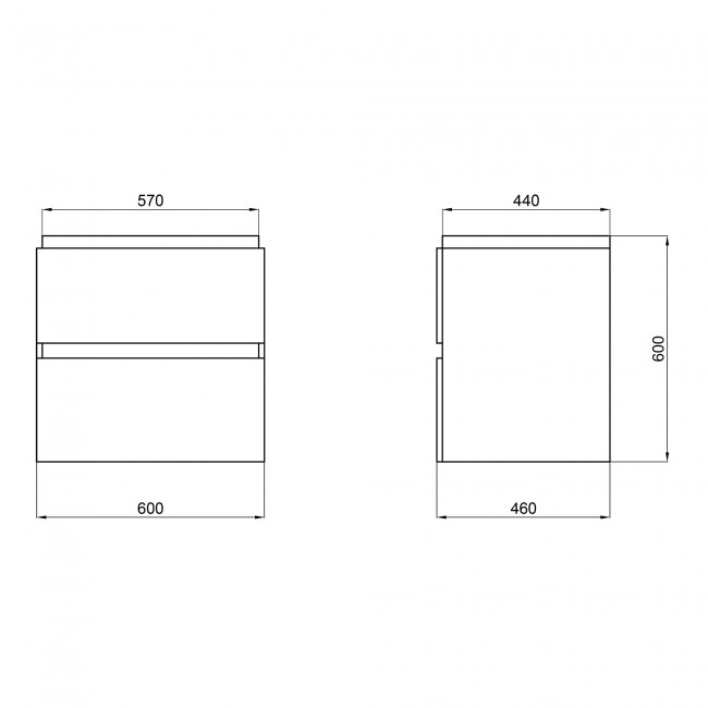 Тумба підвісна Qtap Albatross 605х725х460 White QT0174TP600DW