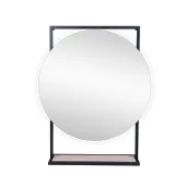 Дзеркало Qtap Taurus 700х850х140 Black/Whitish oak з LED-підсвічуванням