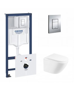 Набор инсталляция 5 в 1 Grohe Rapid SL 38827000 + унитаз с сиденьем Qtap Robin QT1333046ENRW