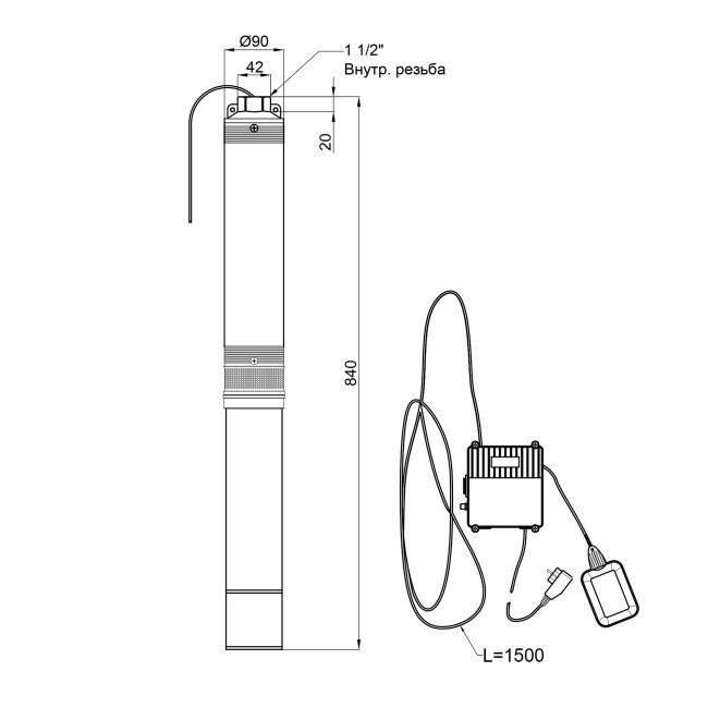 Насос погружной центробежный PUMPMAN 4STM4-10 0,75 кВт 2