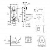 Набор инсталляция 4 в 1 Grohe Rapid SL 3884000G + унитаз с сиденьем Qtap Swan QT16335178W