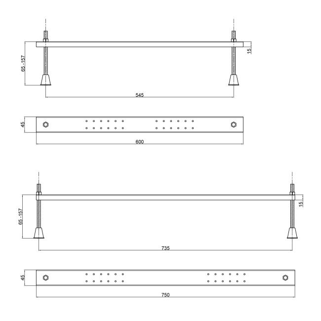 Ножки для асимметричной ванны Lidz Nozki A 2
