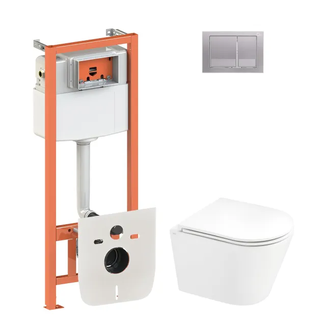 Набор Qtap инсталляция 4 в 1 с панелью смыва Nest (QT0133M425 + QT0111M06029SAT) + унитаз с сиденьем Scorpio QT1433053ERW Набор Qtap инсталляция 4 в 1 с панелью смыва Nest (QT0133M425 + QT0111M06029SAT) + унитаз с сиденьем Scorpio QT1433053ERW