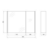 Зеркальный шкаф подвесной Qtap Scorpio 800х600 Graphite QT1477ZP802G