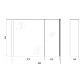 Зеркальный шкаф подвесной Qtap Scorpio 800х600 Graphite QT1477ZP802G