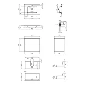 Комплект Qtap Tern 700х580х437 Matt black тумба підвісна + раковина урізна QT1772TPL7023070CMB
