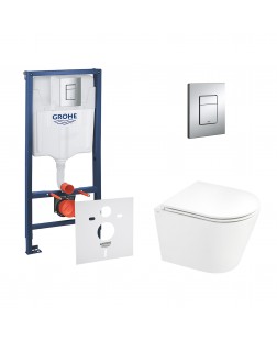 Набор инсталляция 4 в 1 Grohe Rapid SL 38772001 + унитаз с сиденьем Qtap Scorpio QT1433053ERW