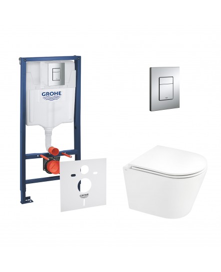 Набор инсталляция 4 в 1 Grohe Rapid SL 38772001 + унитаз с сиденьем Qtap Scorpio QT1433053ERW