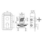 Змішувач прихованого монтажу для ванни Bianchi Fly INDFLY2304073CRM для трьох споживачів Змішувач прихованого монтажу для ванни Bianchi Fly INDFLY2304073CRM для трьох споживачів